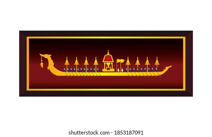 Vector of beautiful Thai Royal Barge Suphannahong on the River of Thailand,Traditional Thai style Vector concept.