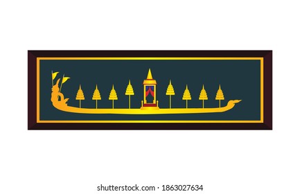 Vector of beautiful Thai Royal Barge Suphannahong on the River of Thailand,Traditional Thai style Vector concept.
