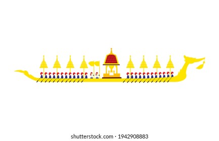 Vector of beautiful Thai Royal Barge Suphannahong on the River of Thailand,Traditional Thai style Vector concept.
