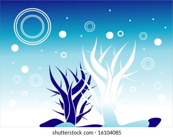 Vector Hermosos árboles con nieve