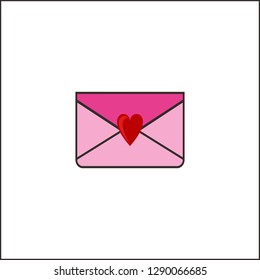 vector beautiful valentine envelope illustration