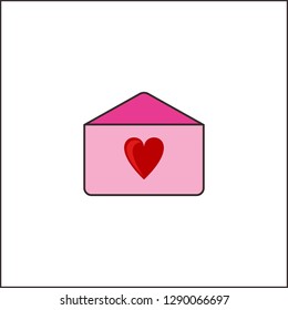 vector beautiful valentine envelope illustration