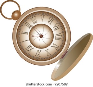 vector of beautiful vintage pocket watch