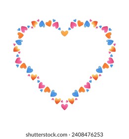 vector beautiful watercolor valentine's day wreath frame.