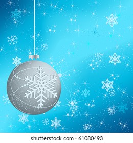 Vector beautiful winter background with silver globe