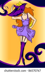 vector beautiful witch for halloween