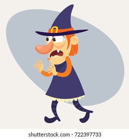 Vector beautiful witch. Vector Halloween witch. Halloween vector illustration.