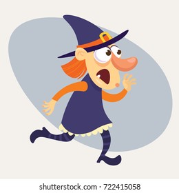 Vector beautiful witch. Vector Halloween witch. Halloween vector illustration.