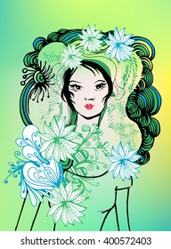 Vector beautiful woman