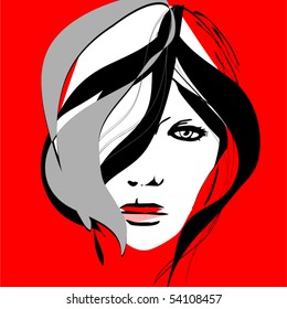 vector beautiful woman