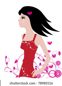 vector beautiful woman