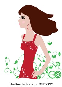 vector beautiful woman