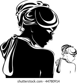 Vector beautiful woman face.