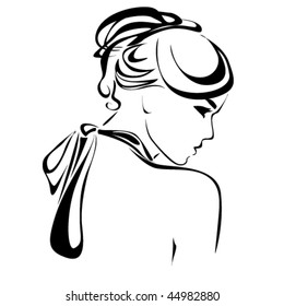 Vector beautiful woman face.