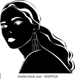 Vector beautiful woman face.