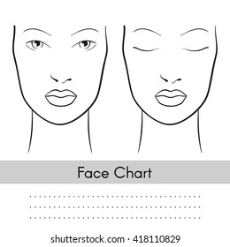 Vector Beautiful Woman Face Chart Portrait Stock Vector (Royalty Free ...