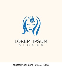 Vector of beautiful woman face logo, women icon on white background