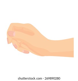 Vector of beautiful Woman's hand isolated on white background