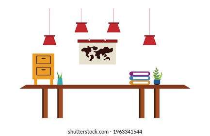 Vector of  beautifully decorated desk.