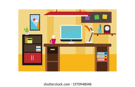 Vector of beautifully decorated desk.