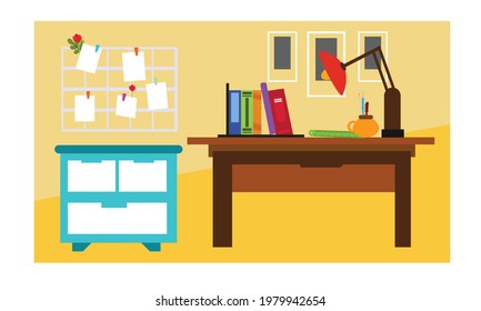 Vector of beautifully decorated desk.