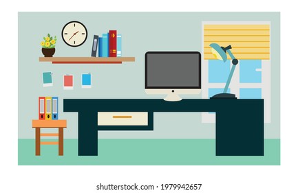 Vector of beautifully decorated desk.