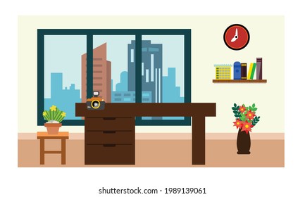 Vector of beautifully decorated desk.