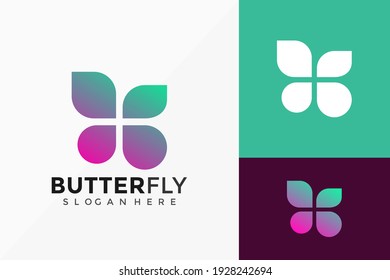 Vector Beauty Butterfly logo Design. Abstract emblem, designs concept, logos, logotype element for template.