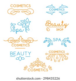 Vector Beauty and Care logo templates set