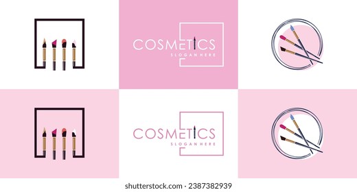 Vector beauty cosmetics icon set logo Premium Vector