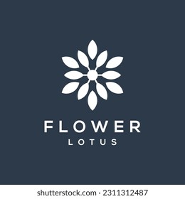 Vector beauty elegant lotus flower plant for woman spa or natural cosmetic care logo design