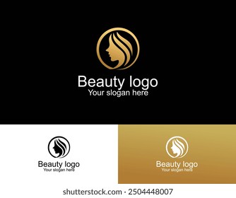 Vector beauty elegant woman salon logo design for company
