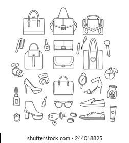 Vector Beauty and Fashion icon set