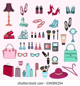 Vector Beauty and Fashion icon set