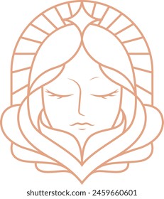 vector of beauty lady in rose can be used as logo, icon, symbol for brand, beauty, cosmetics, and fashion company and business