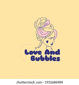 Vector beauty logo template. For business in the industry of beauty, health, personal hygiene. Linear stylized image. Logo of a beauty salon, health industry, makeup artist.