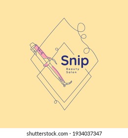 Vector beauty logo template. For business in the industry of beauty, health, personal hygiene. Linear stylized image. Logo of a beauty salon, health industry, makeup artist.