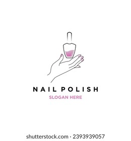 Vector beauty nail logo design vector with creative unique style premium vector