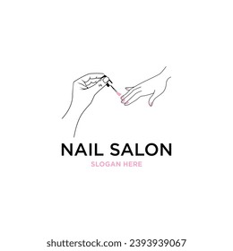 Vector beauty nail logo design vector with creative unique style premium vector