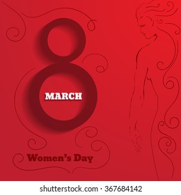Vector beauty red women's day background. Eps10 illustration