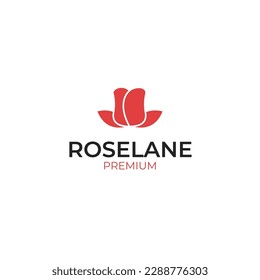 Idea del concepto de diseño del logotipo de rosa de belleza vectorial