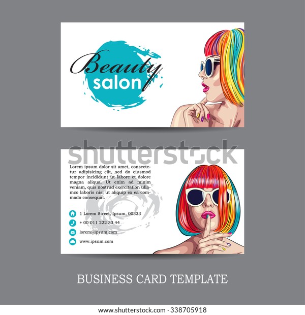 Vector Beauty Salon Card Woman Wearing Vector De Stock Libre De