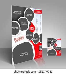 Vector Beauty Salon Price List Flyer, Magazine Cover & Poster Template 