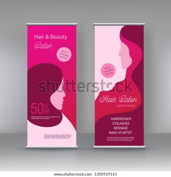 Vector Beauty Salon Stand Banner Design Stock Vector Royalty Free