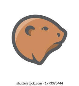 Vector Beaver. River badger icon. Cartoon illustration