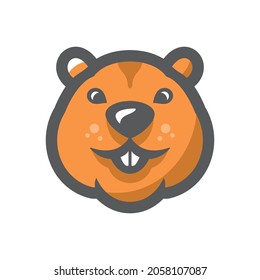 Vector Beaver. River badger Vector icon Cartoon illustration