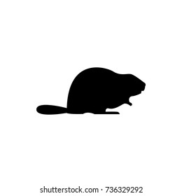 Vector beaver silhouette view side for retro logos, emblems, badges, labels template vintage design element. Isolated on white background