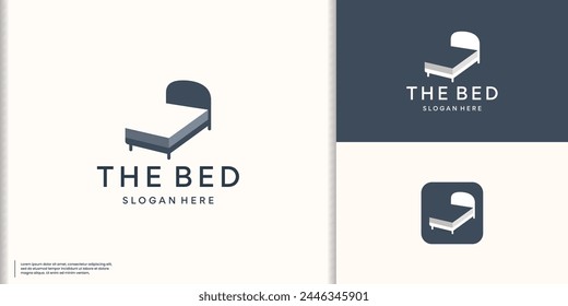 Vector Bed Icon Interior Home Rest Sleep Furniture Comfortable Night Illustration