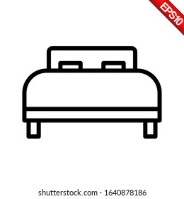 vector of bed icon, outline style, sleeping, can use for apps, ui/ux, web