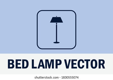 Vector Of Bed Lamp Isolated On Pastel Color Background. For Designer.